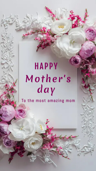 Happy mother's day card template HD Digital Display (9:16)