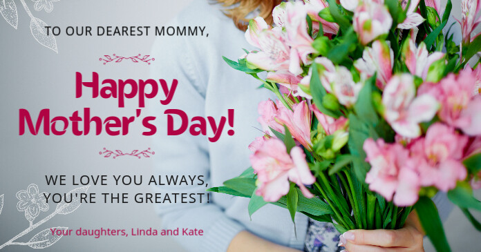 Happy Mother's Day floral background Facebook Shared Image template