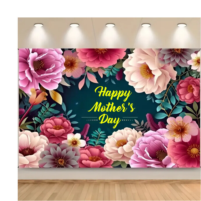 HAPPY MOTHER'S DAY FLORAL PHOTO BACKDROP Instagram Post template