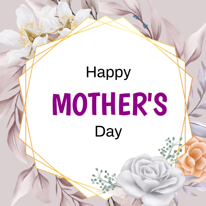 Happy Mother's Day Flower Template Instagram Post