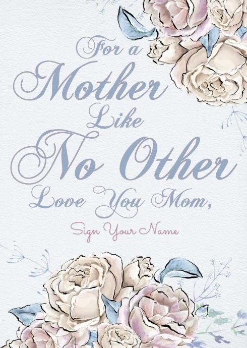 Happy Mother's Day Greeting Card A6 template