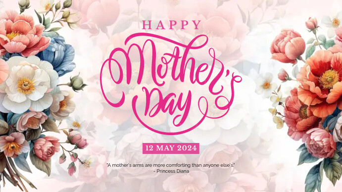 Happy Mother's Day Greeting Card Template Prezentacja (16:9)