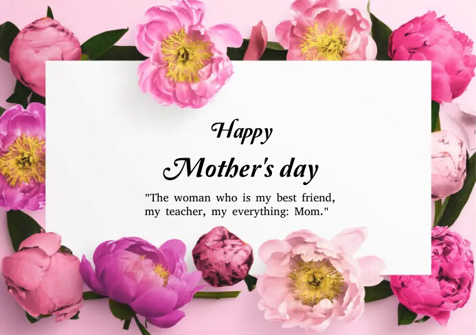 Happy Mother's day greeting cards A4 template