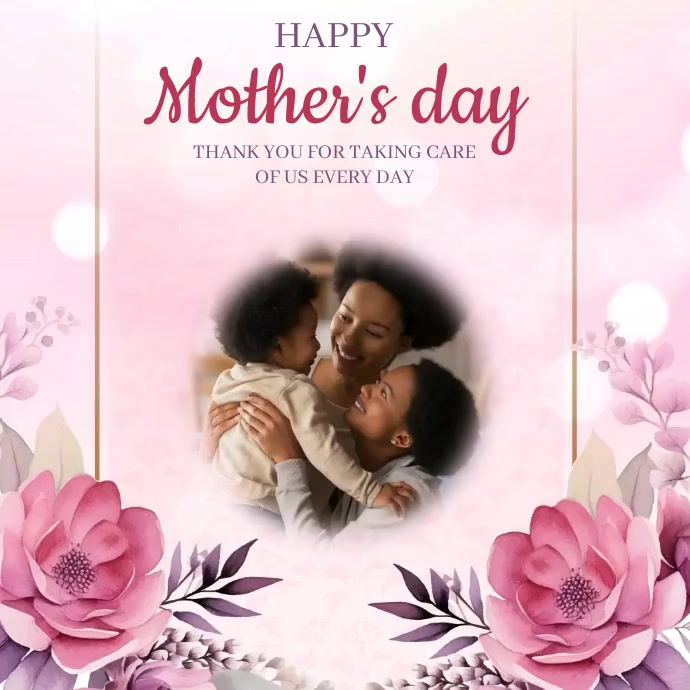 happy mother's day photo post card template Kwadrat (1:1)