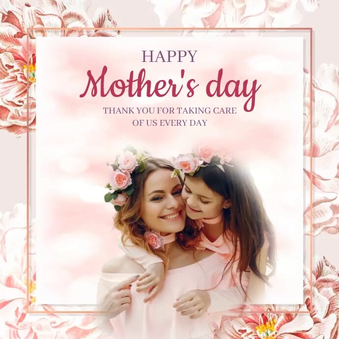 happy mother's day photo post card template Kwadrat (1:1)