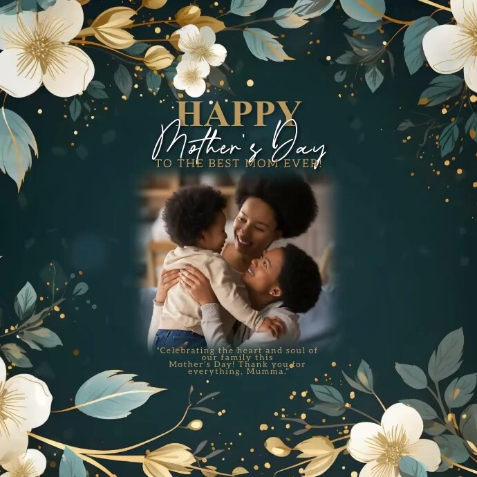 happy mother's day photo post card template Kwadrat (1:1)