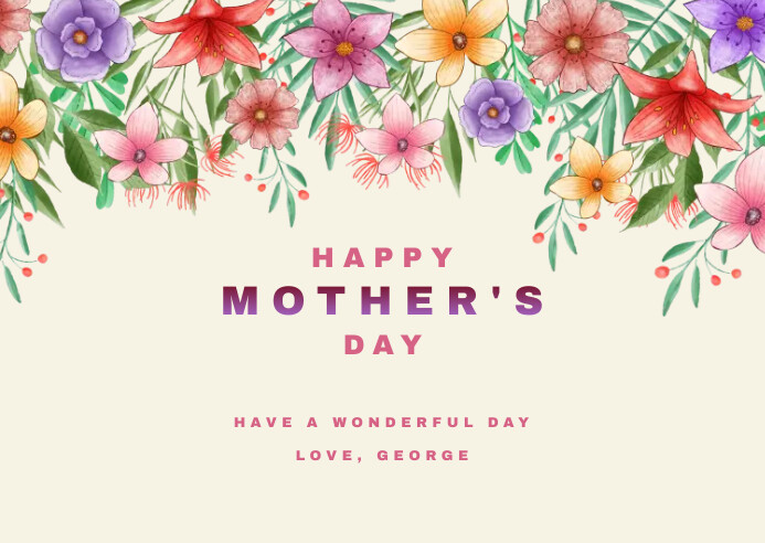 Happy Mother's Day Post card 明信片 template