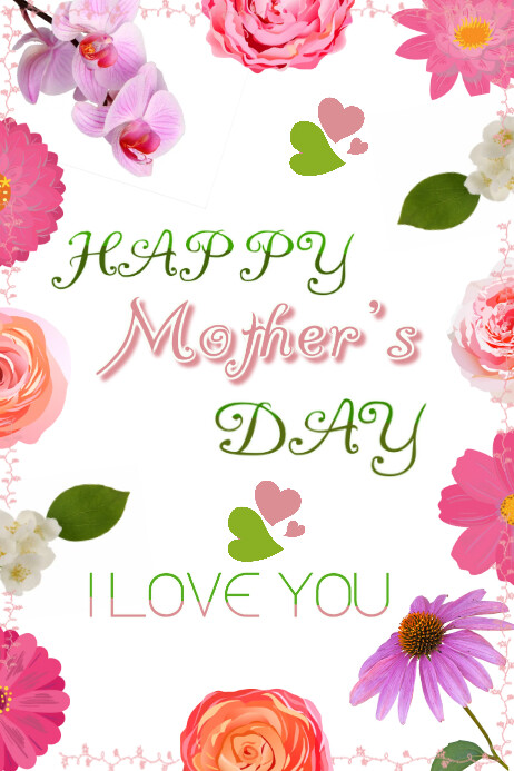 HAPPY MOTHER'S DAY SALE FLYER/White Modern & Minimal Editable Elegant Floral Mother's Day Poster template