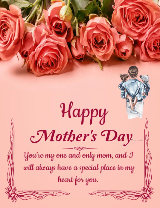 Happy mother's Day template 2025 Ulotka (US Letter)