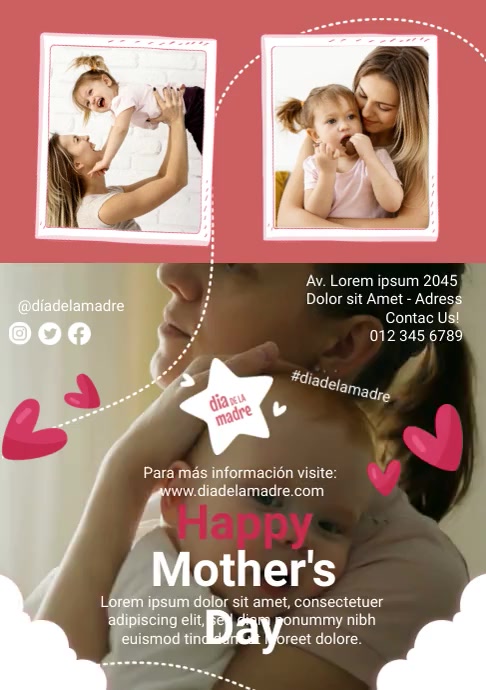 Happy Mother's Day Video Ads A4 template