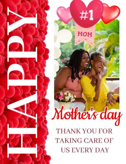 happy mother's day with picture photo Flyer (US Letter) template