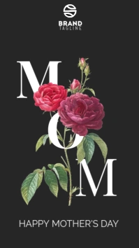 Happy Mother Day Simple black template Instagram-Story