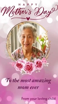 Happy mothers day with picture video template Digital Display (9:16)