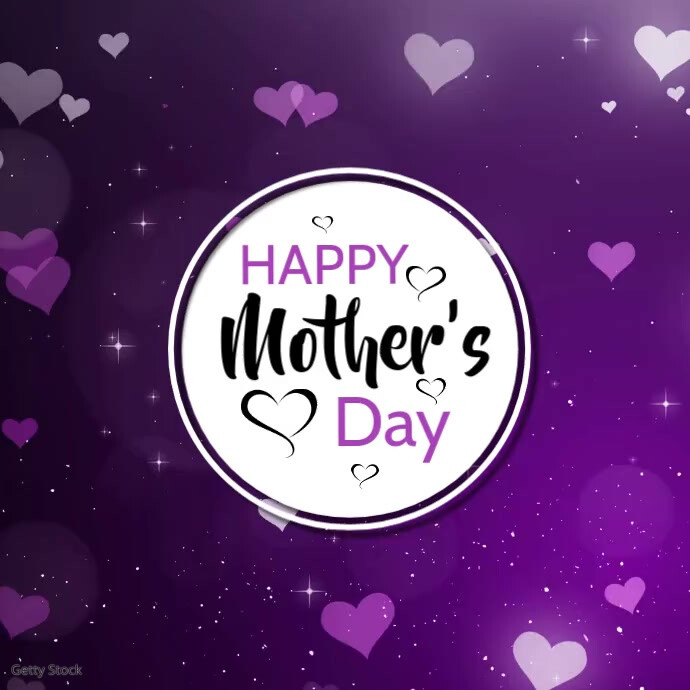 Happy Mother‘s Day Hearts Greeting Card Advert Glitter Shine Template