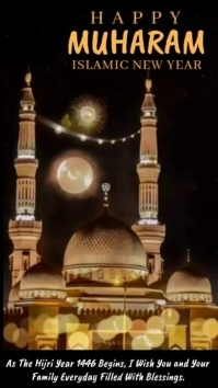 Happy Muharram Islamic New Year 1446 Video Template | Hijri New Year Greeting Instagram Story
