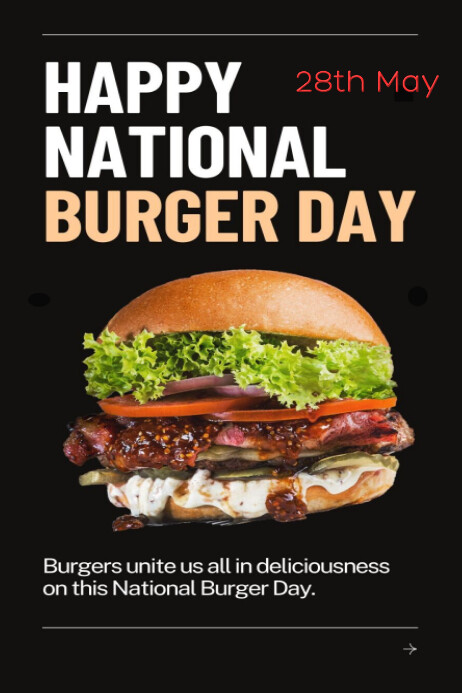 happy national burger day Cartaz template