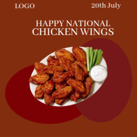 Happy national chicken wings day flyer Post Instagram template