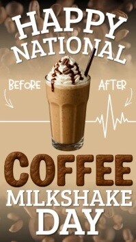 happy national coffee milkshake day design template เรื่องราวบน Instagram