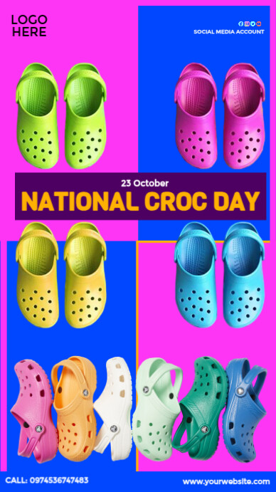 Happy National Croc Day Template | PosterMyWall