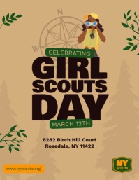 Happy national girl scout day template Flyer (US Letter)