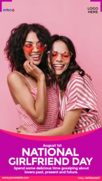 Happy National Girlfriend Day Instagram-verhaal template