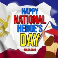 happy national heroes day, Instagram Post template