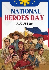 Happy National Heroes Day A4 template
