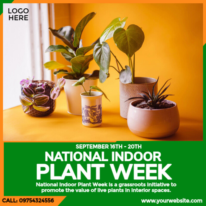 Plant Week Happy National Indoor Plant Week Template | PosterMyWall
