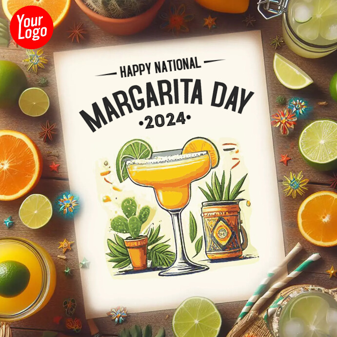 Happy National Margarita Day 2024 post Publicação no Instagram template