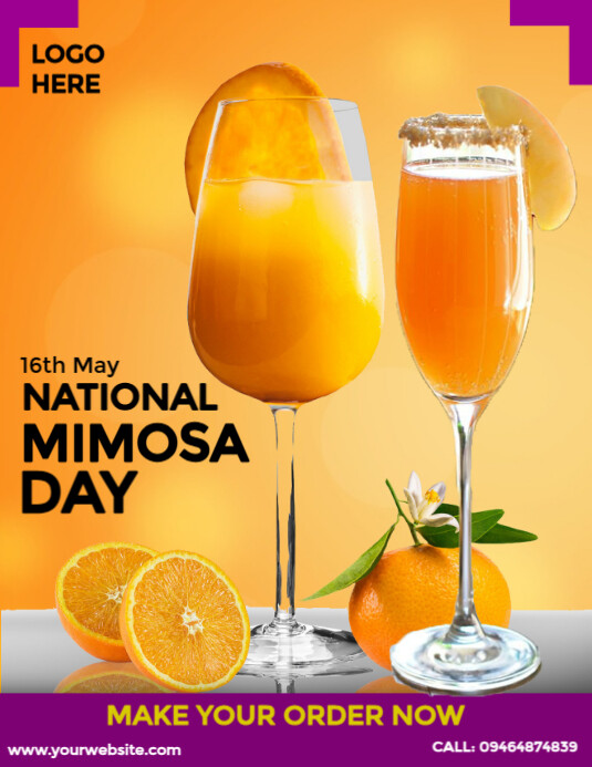Happy National Mimosa Day Flyer template