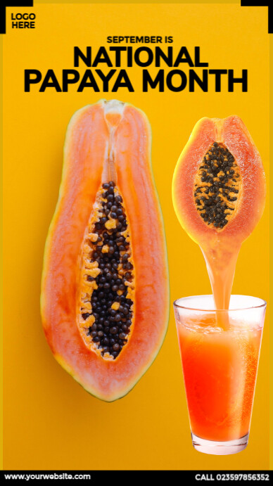 Happy National Papaya Month Template | PosterMyWall