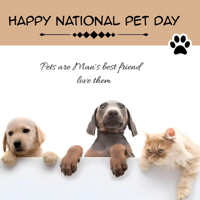 Pet Week happy national pet day Template | PosterMyWall