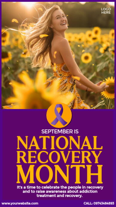 Happy National Recovery Month template