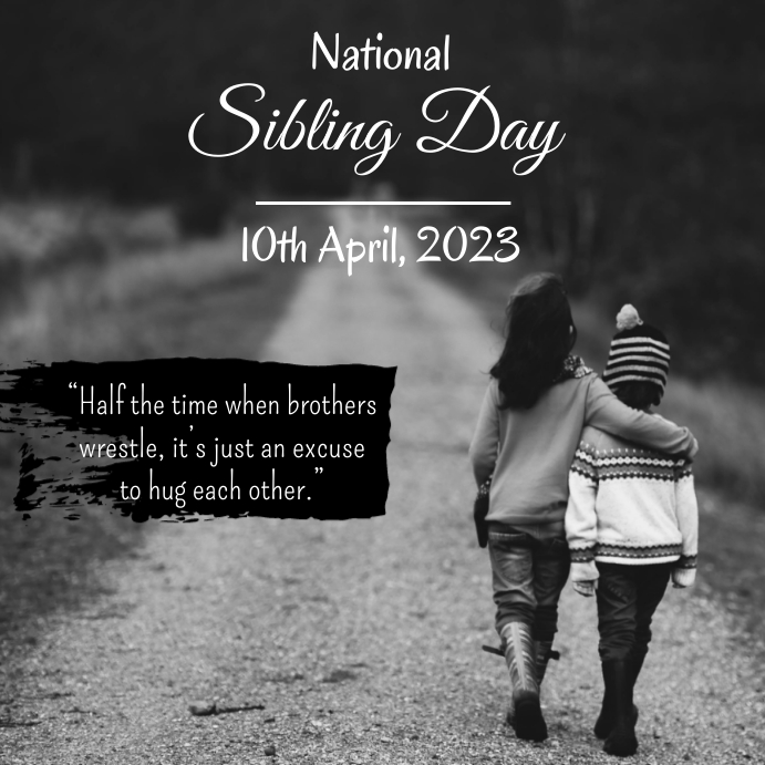 happy national sibling day, sibling day post โพสต์บน Instagram template