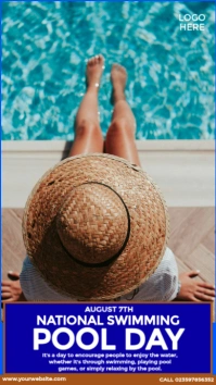 Happy National Swimming Pool Day Instagram Story template