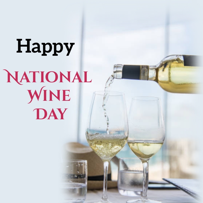 happy national wine day Publicação no Instagram template