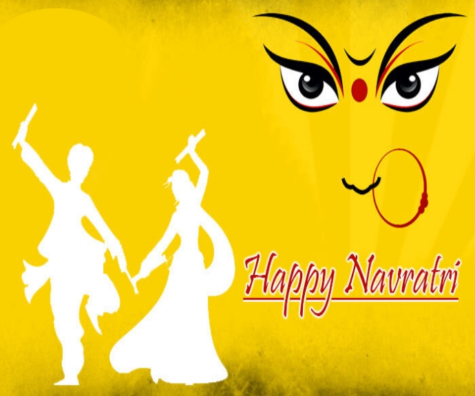 happy Navratri day Umugqa Ophakathi template