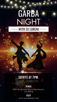 Happy Navratri Garba Night Invitation Instagr Instagram Story template