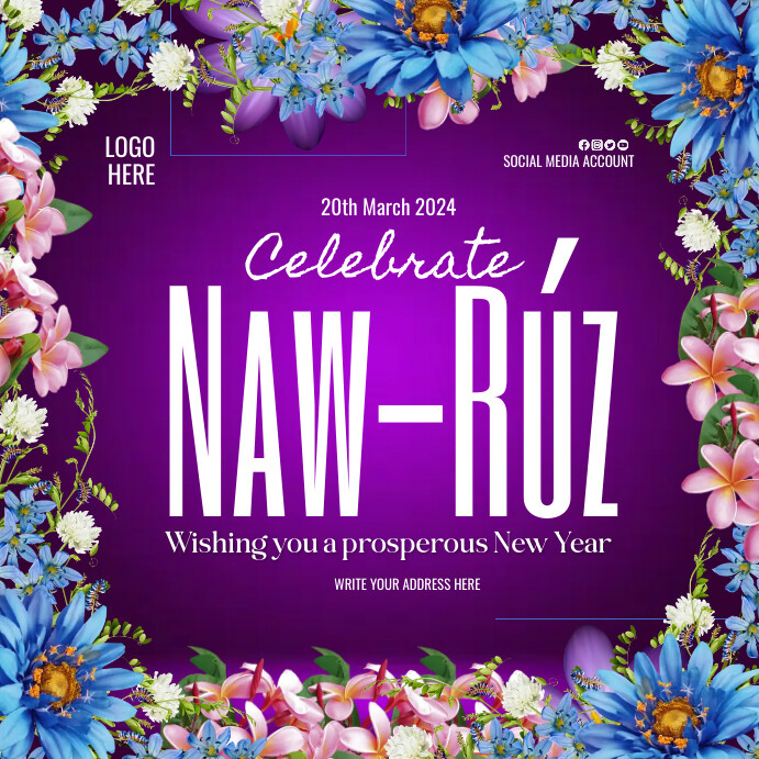 happy naw-rúz Template | PosterMyWall