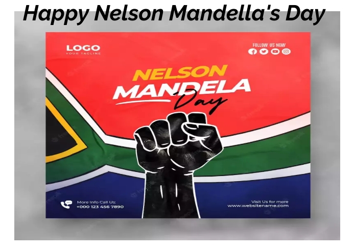 Happy Nelson Mandella's Day Postcard Template Pocztówka