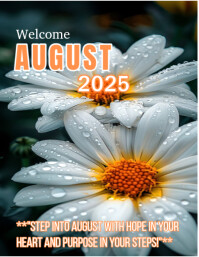 Happy new month August flyer template