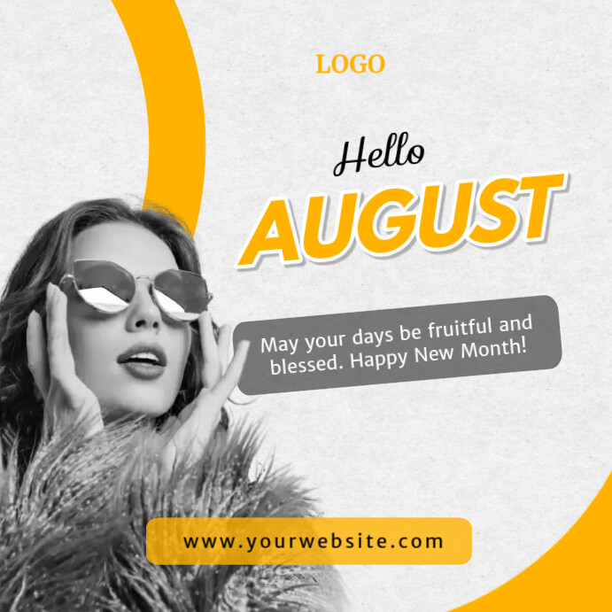 Happy New Month August Flyer Publicação no Instagram template