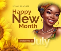 Happy new month Persegi Panjang Besar template