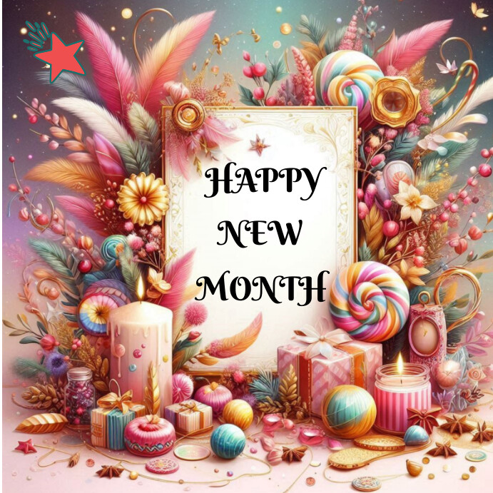 Happy New Month Instagram Post template