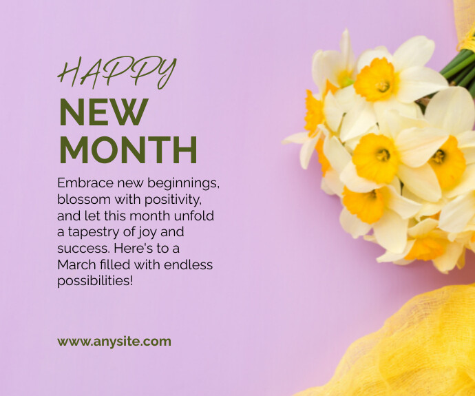 Happy New Month Medium Rectangle template