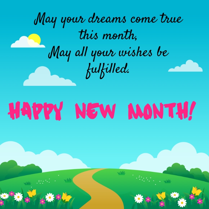 Happy new month Instagram Plasing template