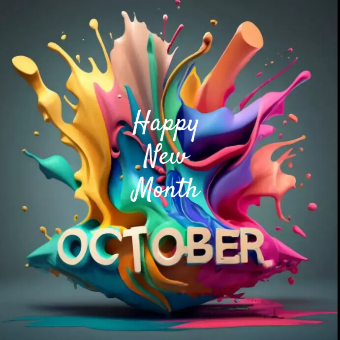 Happy new month October design Template | PosterMyWall