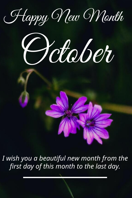 Happy New Month October Plakkaat template