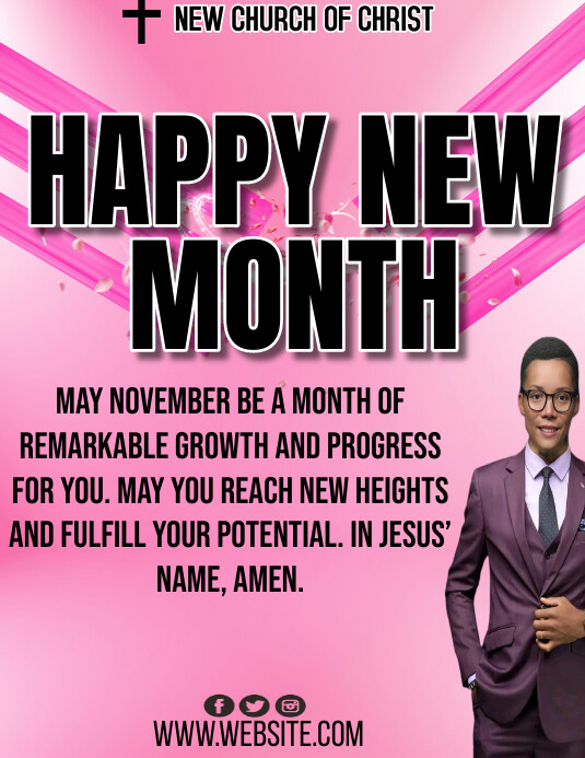 Happy new month of November church design Flyer (US-Letter) template