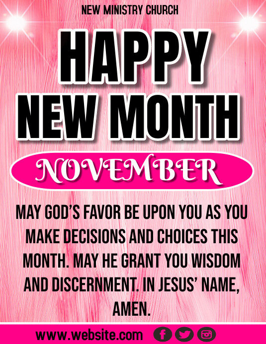 Happy new month of November church design Template | PosterMyWall